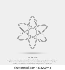 Black atom vector icon