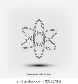 Black atom vector icon