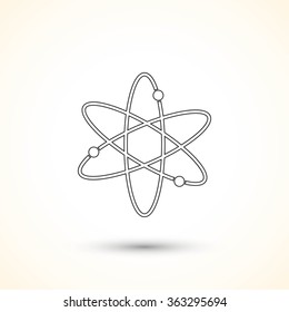 Black atom vector icon