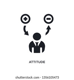 black attitude isolated vector icon. simple element illustration from startup concept vector icons. attitude editable logo symbol design on white background. can be use for web and mobile