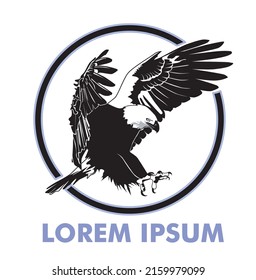 Black attractive flying eagle logo