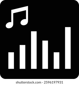Black Audio Equalizer Icon Illustration