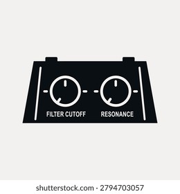 Black audio filter cutoff and resonance knobs