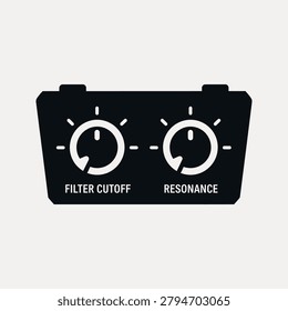 Black audio filter cutoff and resonance knobs