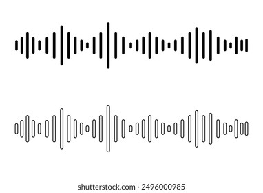 Black Audio technology, music sound waves vector icon illustration. Sound wave vector icon, Sound waves icon vector isolated on white background, Sound waves sign, line or linear symbol. Eps file 169.