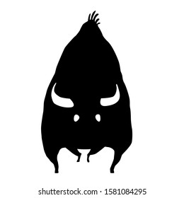 Black aurochs bison stock vector illustration white isolated taurus zodiac