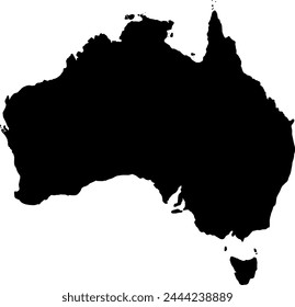 Black Australia map on white background. Icon map of Australia. Vector illustration