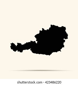 black Austria Map Illustration