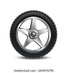 Black auto tire isolated - vector for stock