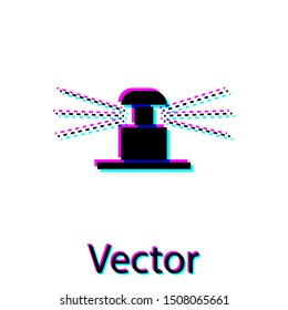 Black Automatic irrigation sprinklers icon isolated on white background. Watering equipment. Garden element. Spray gun icon.  Vector Illustration