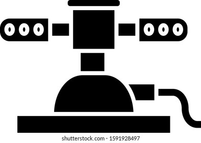 Black Automatic irrigation sprinklers icon isolated on white background. Watering equipment. Garden element. Spray gun icon.  Vector Illustration