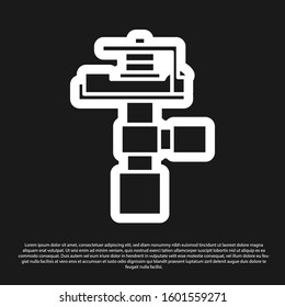 Black Automatic irrigation sprinklers icon isolated on black background. Watering equipment. Garden element. Spray gun icon.  Vector Illustration