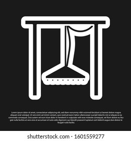 Black Automatic irrigation sprinklers icon isolated on black background. Watering equipment. Garden element. Spray gun icon.  Vector Illustration