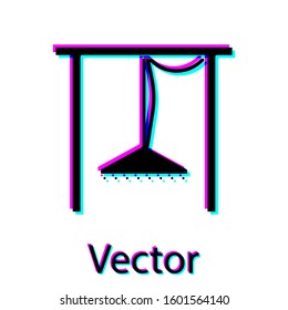 Black Automatic irrigation sprinklers icon isolated on white background. Watering equipment. Garden element. Spray gun icon.  Vector Illustration