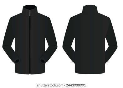 Black autumn jacket. vector illustration