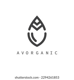 black AV letter leaf icon vector concept design template web