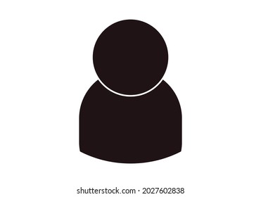 Black avatar icon on white background.