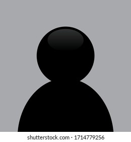 Black avatar photo icon design. Blank placeholder icon design. Login icon design. Vector illustration.