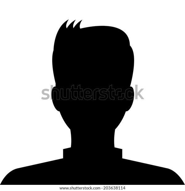 Black Avatar Profile On White Background: เวกเตอร์สต็อก (ปลอดค่า ...