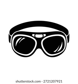 Gafas de aviador negras con correa blanca y reflejos blancos en las lentes.