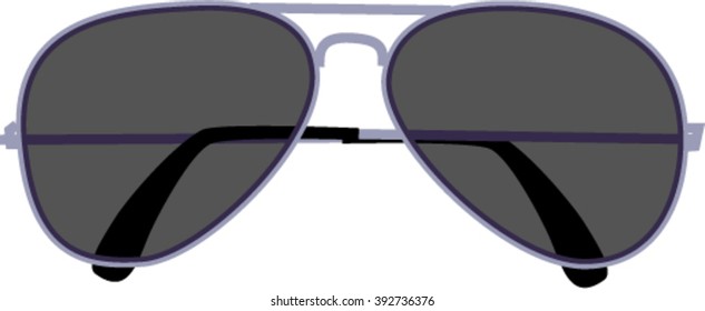 Black Aviator sunglasses. vector