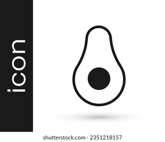 Black Avocado fruit icon isolated on white background.  Vector