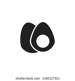 black avocado on white background vector icon.