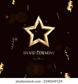 Black award ceremony on dark background. Black luxury background. Business concept. Luxury premium graphic. Award luxury background. Modern graphics. Golden black award background.