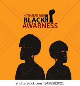 black awareness day campaign poster, black lives matter, sport black people to gain equality, stop racism.