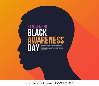 Black Awareness Day. Dia Da Consciencia Negra. Vector Illustration With Woman Silhouette.