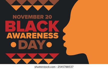 Black Awareness Day. Holiday in Brazil. Afro Brazilians. Celebrate awareness by the black community in November. African and brazilian culture. Black history art. Vector illustration