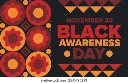 Black Awareness Day. Holiday in Brazil. Afro Brazilians. Celebrate awareness by the black community in November. African and brazilian culture. Black history art. Vector illustration