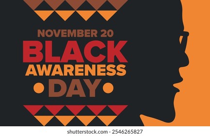 Black Awareness Day. Holiday in Brazil. Afro Brazilians. Celebrate awareness by the black community in November. African and brazilian culture. Black history art. Vector illustration