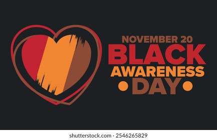 Black Awareness Day. Holiday in Brazil. Afro Brazilians. Celebrate awareness by the black community in November. African and brazilian culture. Black history art. Vector illustration