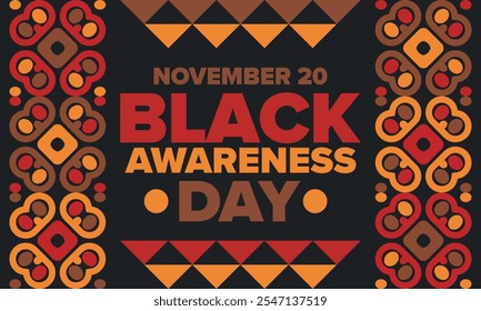 Black Awareness Day. Holiday in Brazil. Afro Brazilians. Celebrate awareness by the black community in November. African and brazilian culture. Black history art. Vector illustration