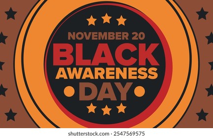 Black Awareness Day. Holiday in Brazil. Afro Brazilians. Celebrate awareness by the black community in November. African and brazilian culture. Black history art. Vector illustration