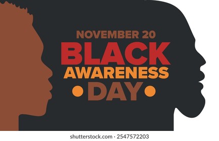 Black Awareness Day. Holiday in Brazil. Afro Brazilians. Celebrate awareness by the black community in November. African and brazilian culture. Black history art. Vector illustration