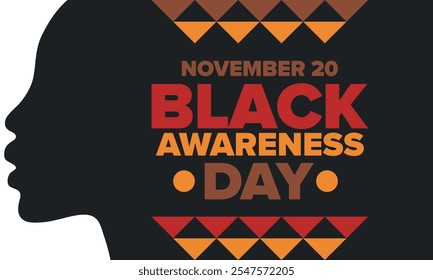 Black Awareness Day. Holiday in Brazil. Afro Brazilians. Celebrate awareness by the black community in November. African and brazilian culture. Black history art. Vector illustration