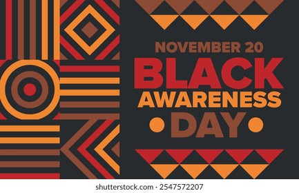 Black Awareness Day. Holiday in Brazil. Afro Brazilians. Celebrate awareness by the black community in November. African and brazilian culture. Black history art. Vector illustration