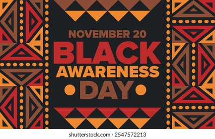 Black Awareness Day. Holiday in Brazil. Afro Brazilians. Celebrate awareness by the black community in November. African and brazilian culture. Black history art. Vector illustration