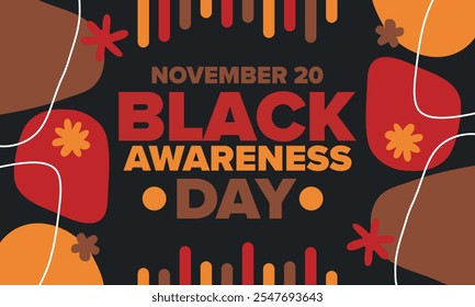 Black Awareness Day. Holiday in Brazil. Afro Brazilians. Celebrate awareness by the black community in November. African and brazilian culture. Black history art. Vector illustration