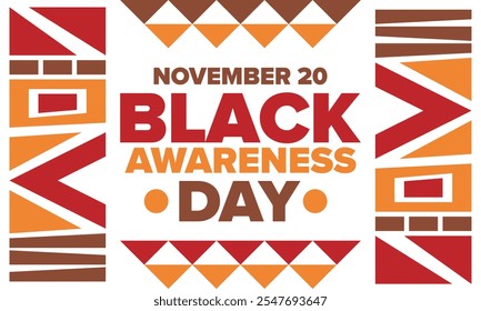 Black Awareness Day. Holiday in Brazil. Afro Brazilians. Celebrate awareness by the black community in November. African and brazilian culture. Black history art. Vector illustration