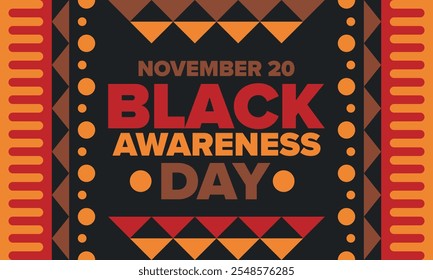 Black Awareness Day. Holiday in Brazil. Afro Brazilians. Celebrate awareness by the black community in November. African and brazilian culture. Black history art. Vector illustration
