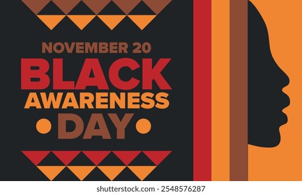 Black Awareness Day. Holiday in Brazil. Afro Brazilians. Celebrate awareness by the black community in November. African and brazilian culture. Black history art. Vector illustration