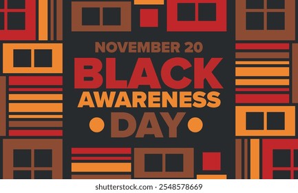 Black Awareness Day. Holiday in Brazil. Afro Brazilians. Celebrate awareness by the black community in November. African and brazilian culture. Black history art. Vector illustration