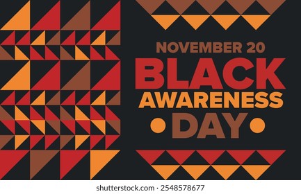 Black Awareness Day. Holiday in Brazil. Afro Brazilians. Celebrate awareness by the black community in November. African and brazilian culture. Black history art. Vector illustration