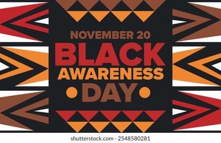 Black Awareness Day. Holiday in Brazil. Afro Brazilians. Celebrate awareness by the black community in November. African and brazilian culture. Black history art. Vector illustration