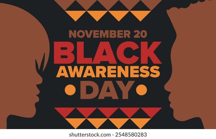 Black Awareness Day. Holiday in Brazil. Afro Brazilians. Celebrate awareness by the black community in November. African and brazilian culture. Black history art. Vector illustration