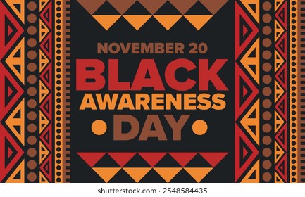 Black Awareness Day. Holiday in Brazil. Afro Brazilians. Celebrate awareness by the black community in November. African and brazilian culture. Black history art. Vector illustration