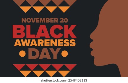 Black Awareness Day. Holiday in Brazil. Afro Brazilians. Celebrate awareness by the black community in November. African and brazilian culture. Black history art. Vector illustration